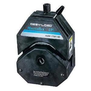Imagem do Produto Cabeçote de bomba de eixo longo I/P® Easy-Load® para tubulação de precisão, corpo PPS preto, rotor SS, 3 Rolos, máx. quociente de vazão: 13 L/min (3,5 gal./min) - MASTERFLEX - MFLX77601-62