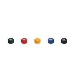 Imagem do Produto Tampa de rosca de polipropileno para vial de 9mm, cor preta, com septo pré-cortado PTFE/Silicone. Pacote com 100 unidades. GL-0014-10  - THERMO SCIENTIFIC